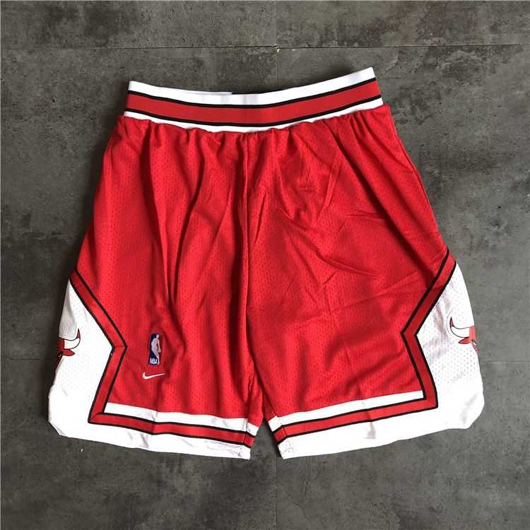 Men NBA Chicago Bulls Red Shorts 04162